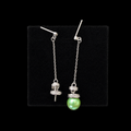 Dangle Double Sparkle Disc Drop Earrings