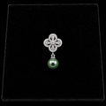 Silver Four Leaf Pearl Pendant