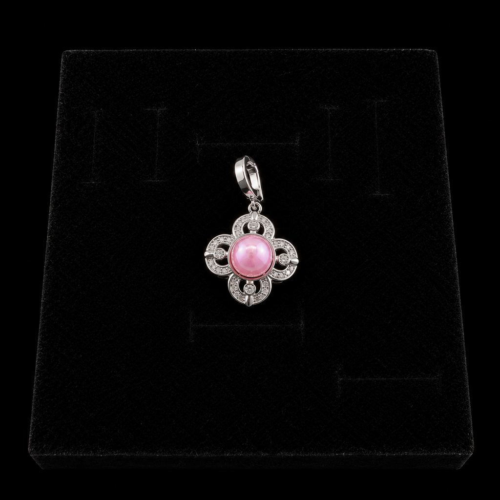 Silver Pearl Quatrefoil Pendant
