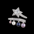 Shooting Star Sparkle Multi Pearl Ring