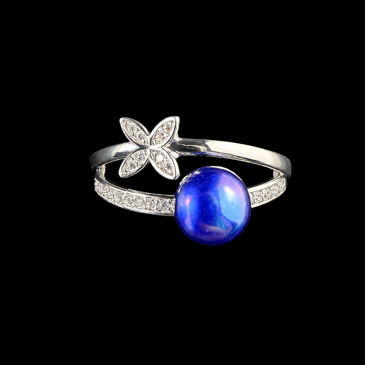 Simple Sparkle Butterfly Ring