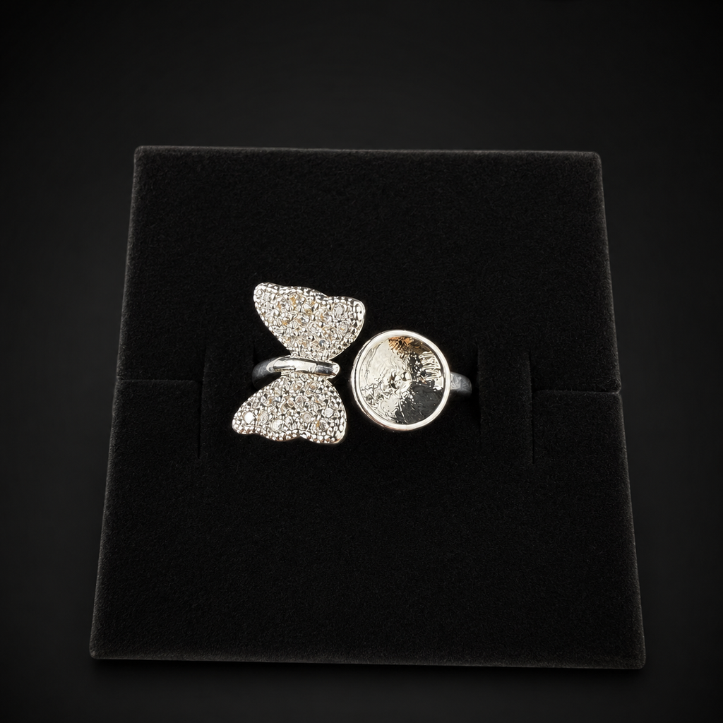 Simple Sparkle Butterfly Ring
