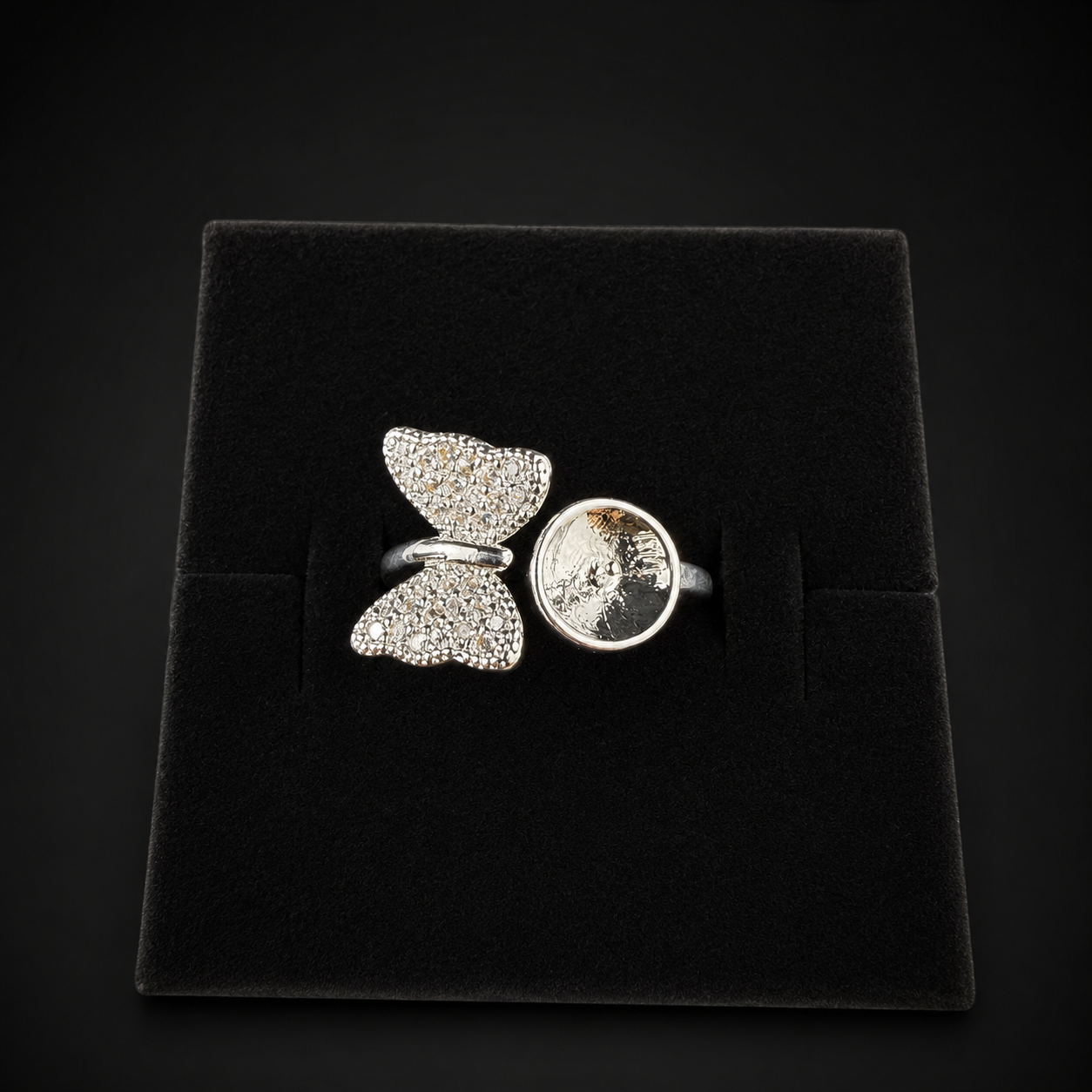 Simple Sparkle Butterfly Ring