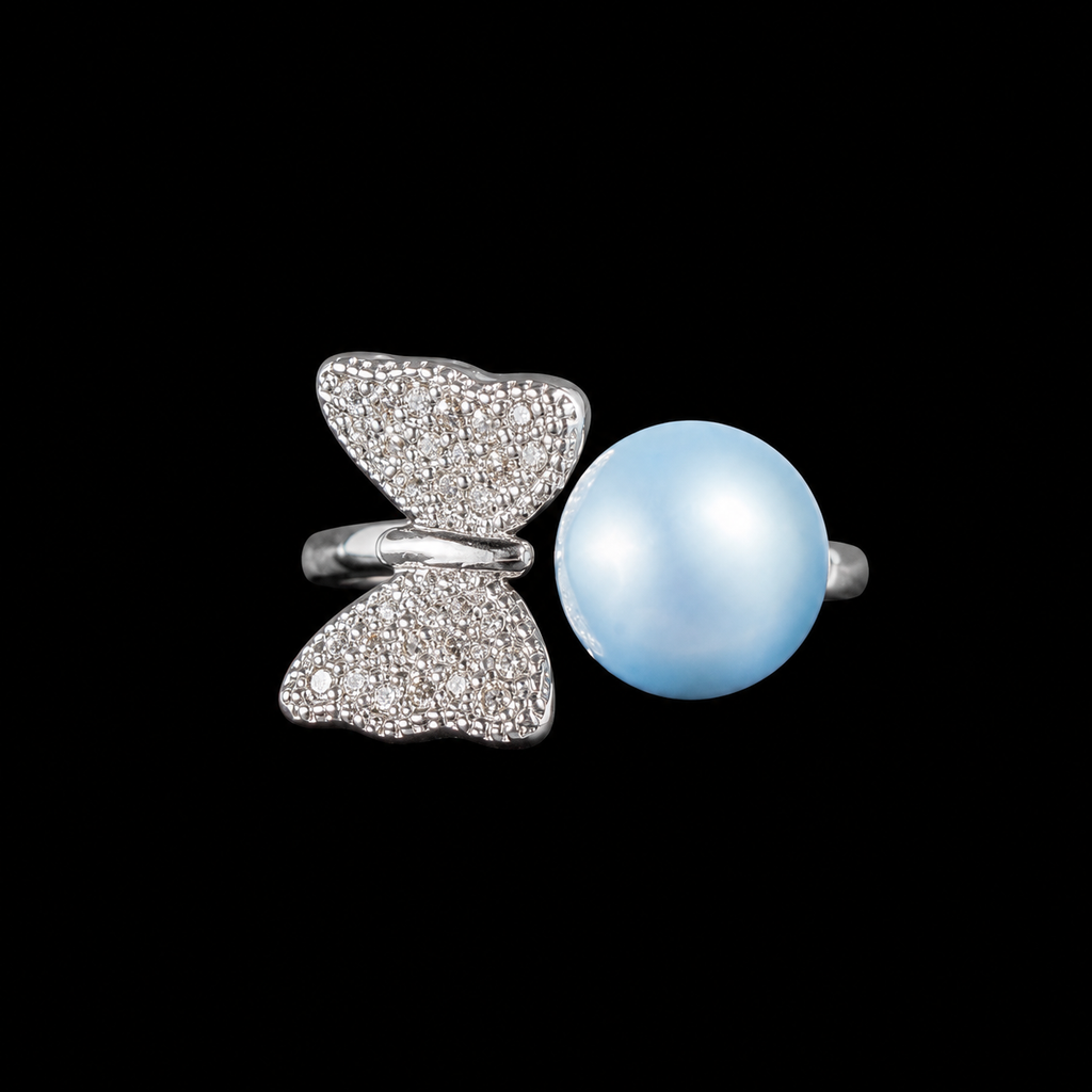 Simple Sparkle Butterfly Ring