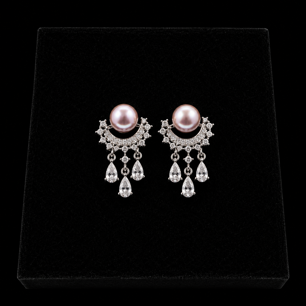 Pearl Glimmer Cascade Earrings