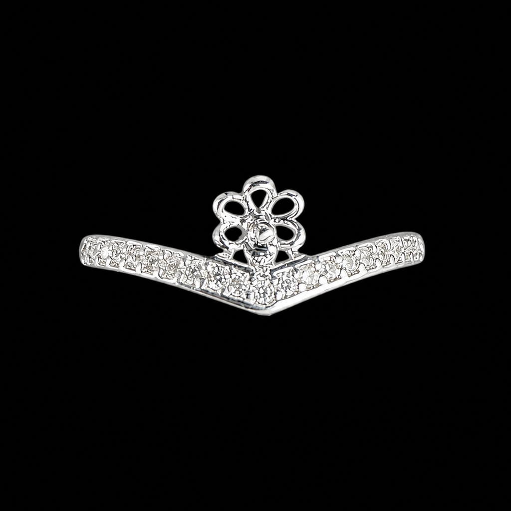 Simple Sparkle V Band Ring