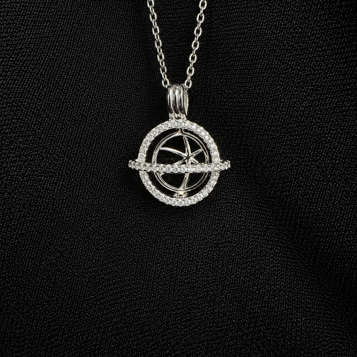 Orbital Pendant Pearl Cage