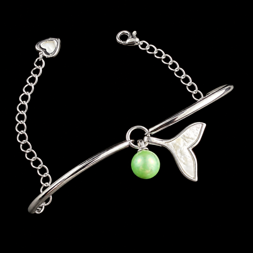 Mother of Pearl Tail and Pearl Drop Bracelet
