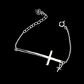 Cross and Pearl Drop Simple Bracelet