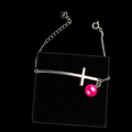 Cross and Pearl Drop Simple Bracelet