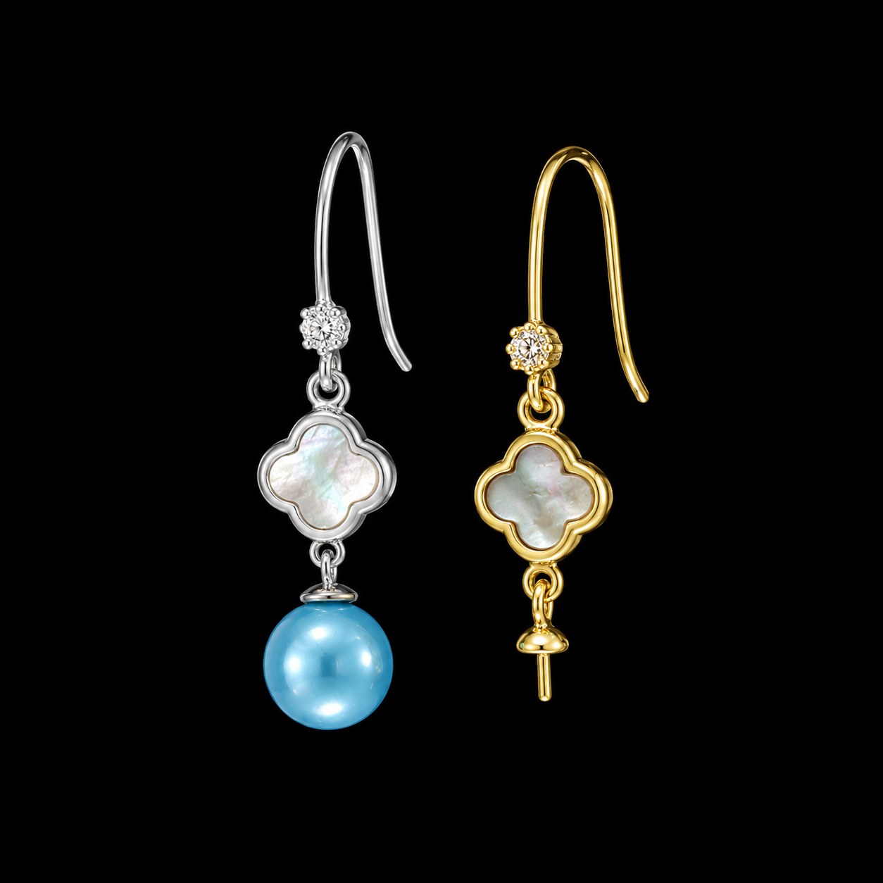 Mother of Pearl Clover Earrings