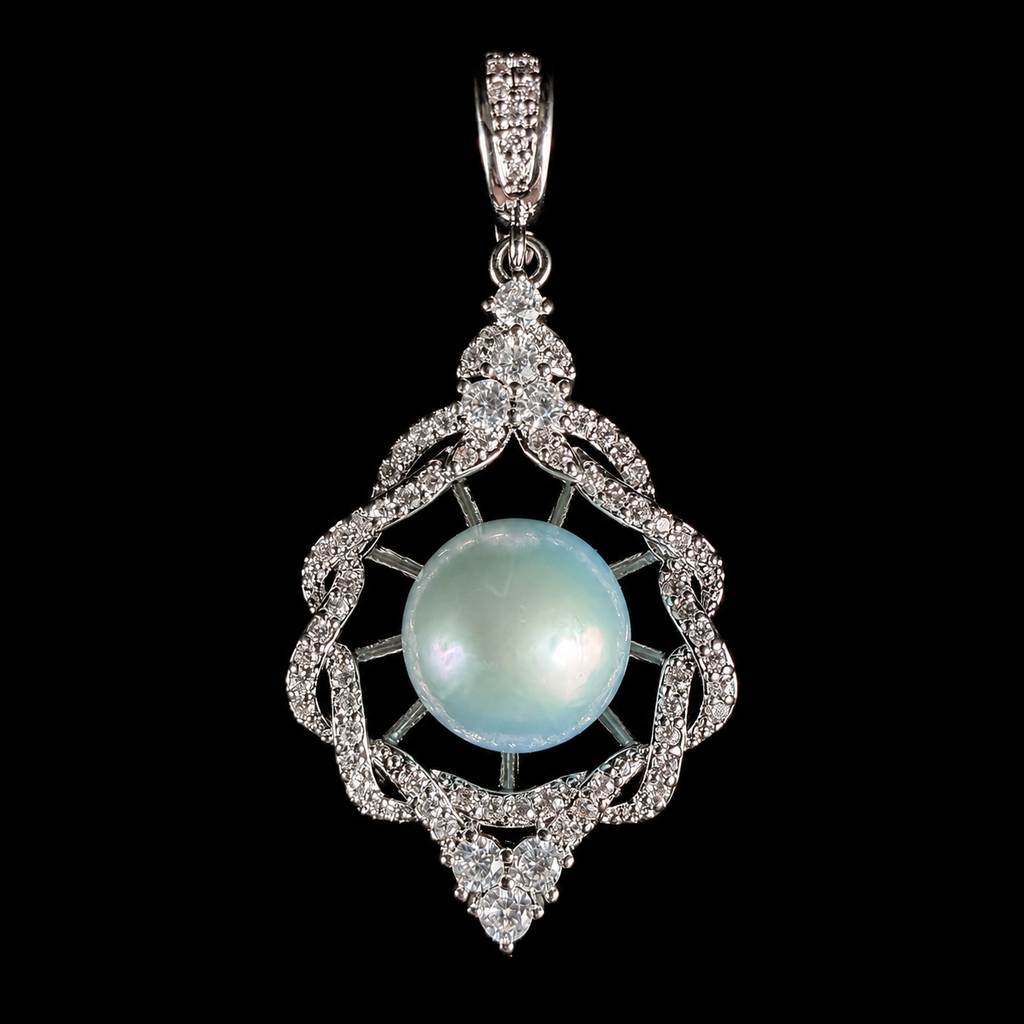 Crystal Lace Edison Pearl Pendant