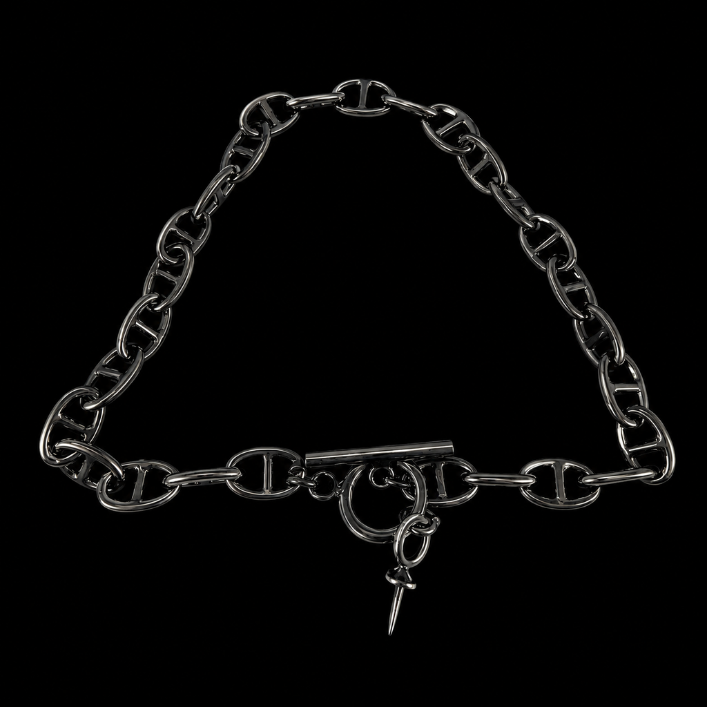 Midnight Chain Toggle Pearl Bracelet