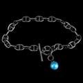 Midnight Chain Toggle Pearl Bracelet