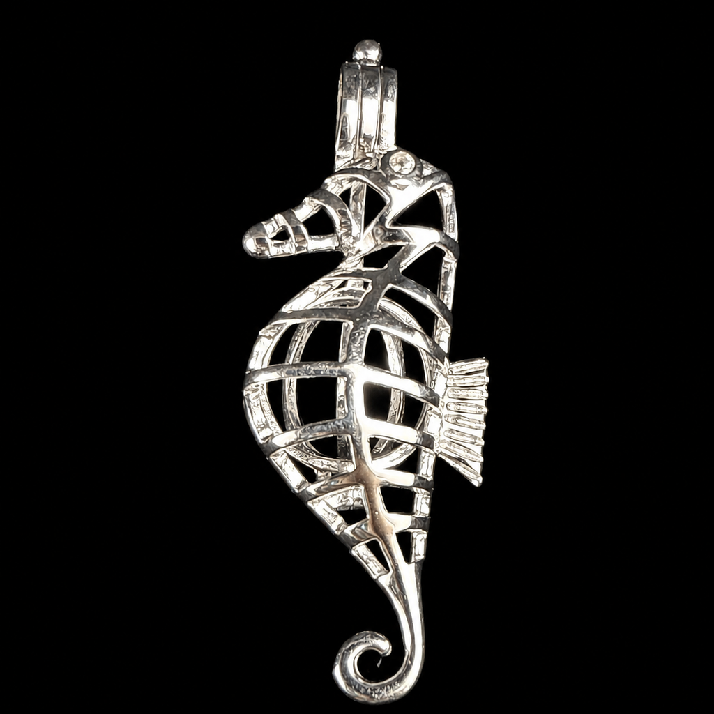Silver Seahorse Pearl Cage