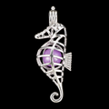 Silver Seahorse Pearl Cage