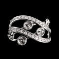 Crystal Sweep Mini Pearl Ring