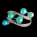 Crystal Sweep Mini Pearl Ring