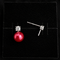 Round CZ Pearl Drop Earrings