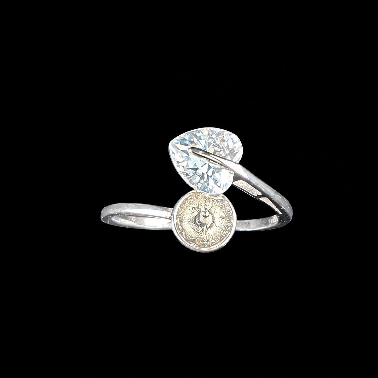 Moonlit Heart Ring