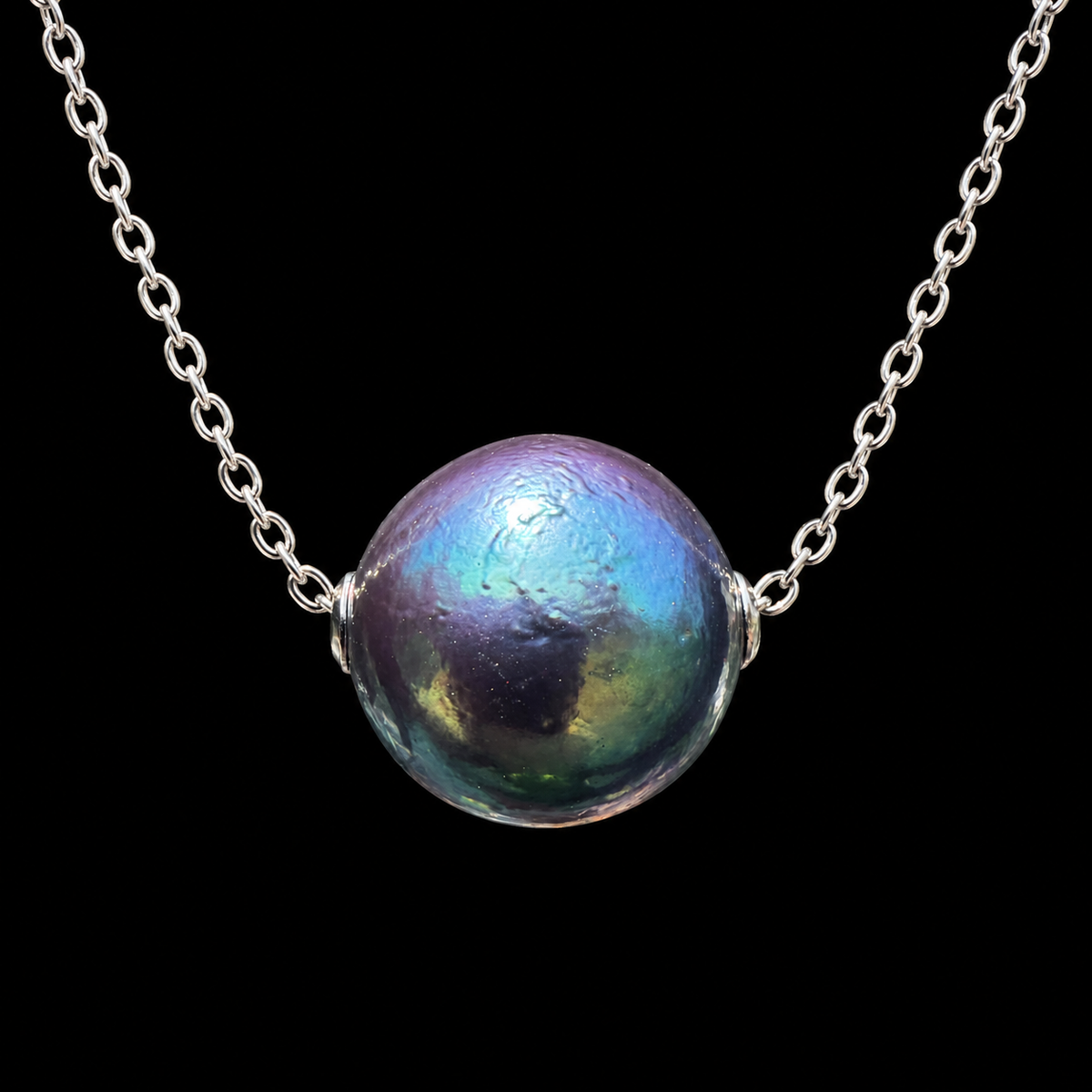Simple Sterling Silver Suspended/Floated Edison Pendant