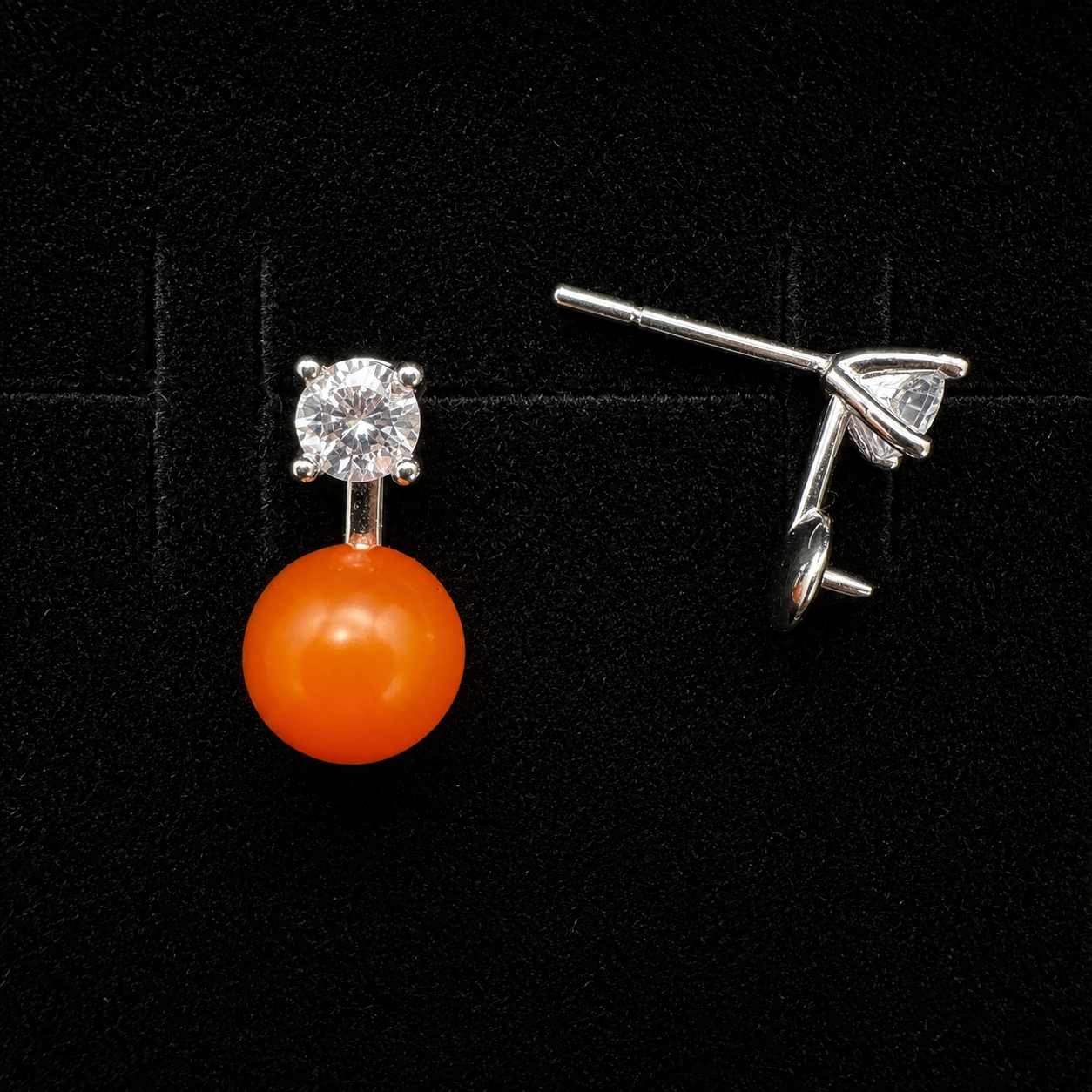 Single Sparkle Pearl Earrings