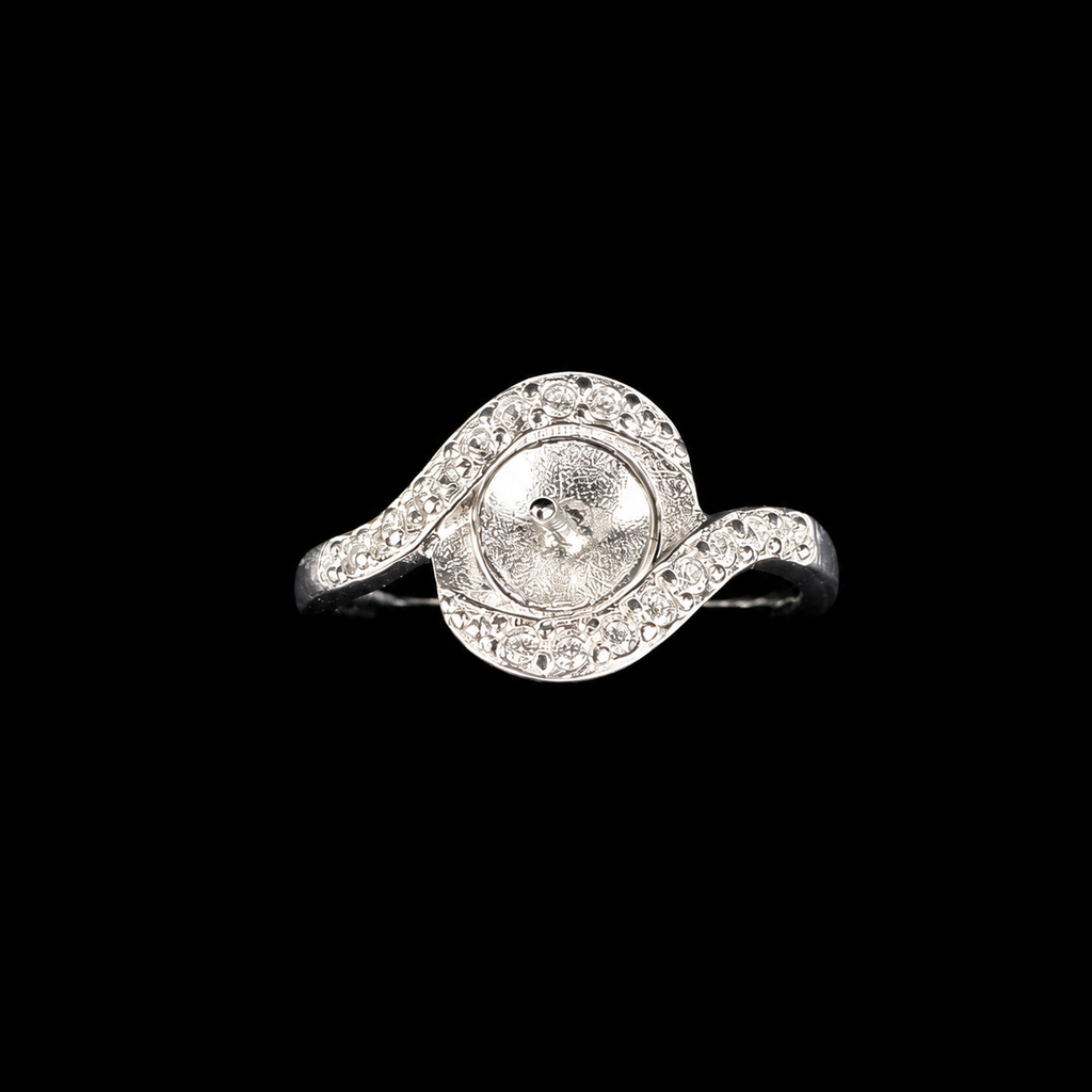 Luminous Pearl Wave Ring