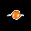 Luminous Pearl Wave Ring