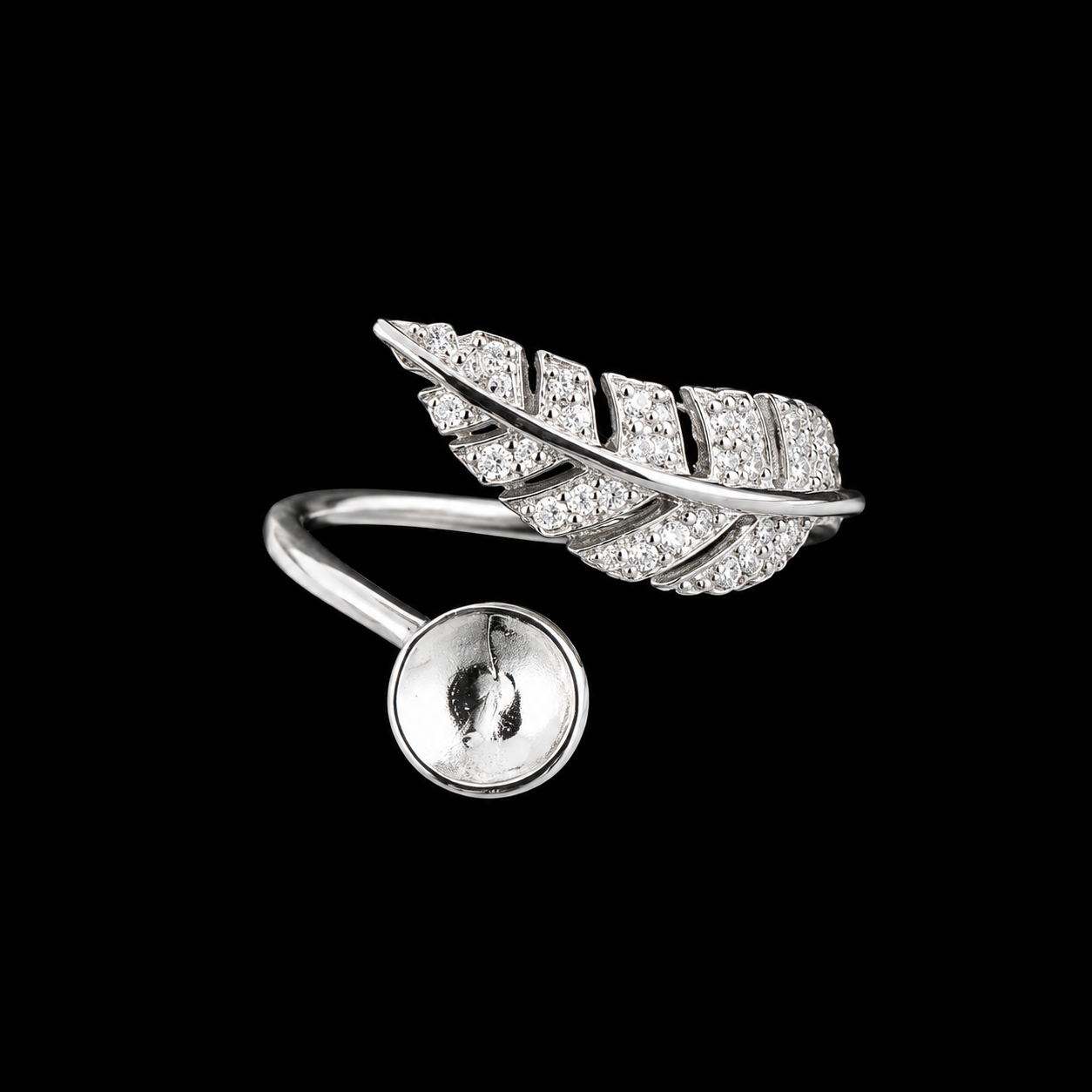 Feather and Pearl Ring