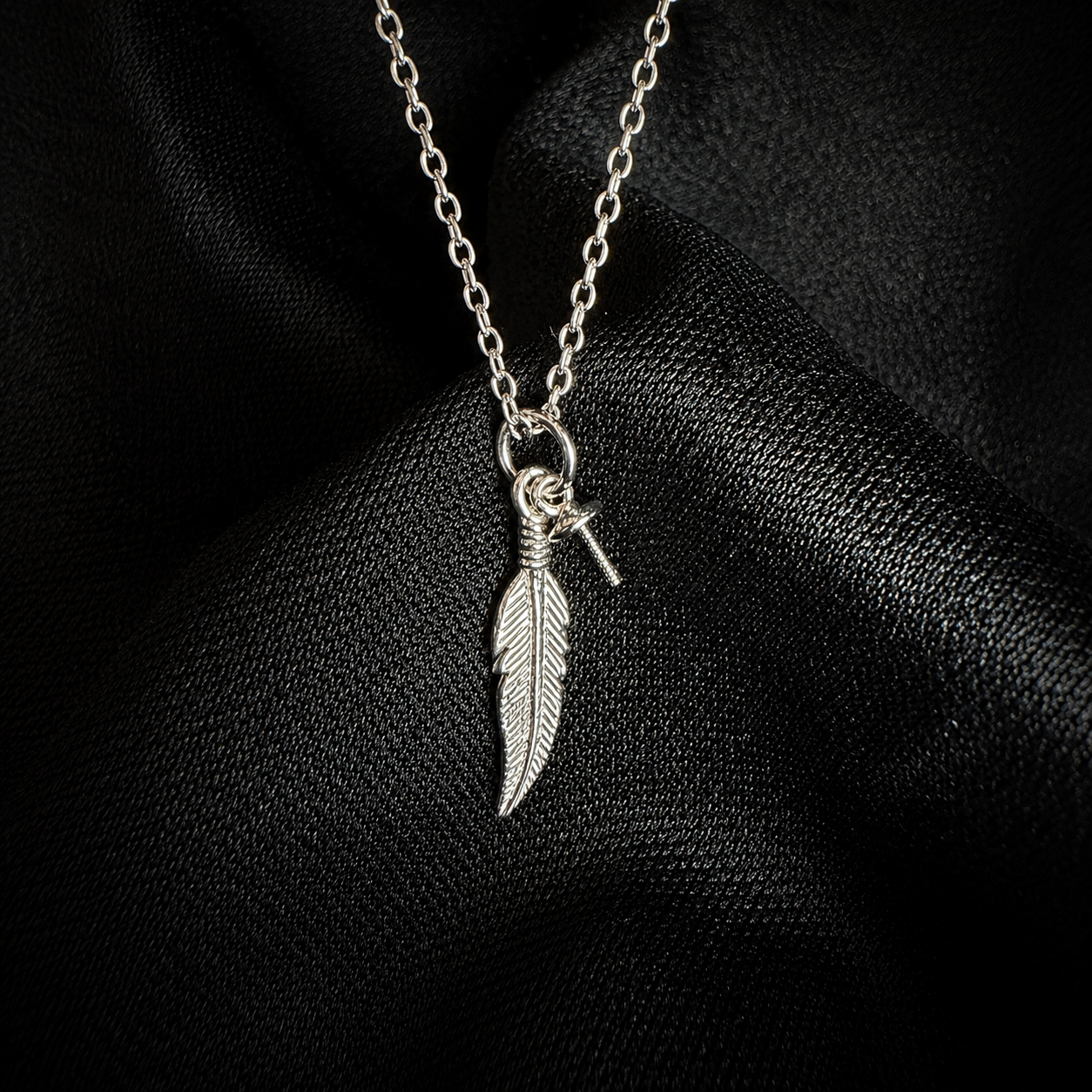 Feather and Pearl Pendant