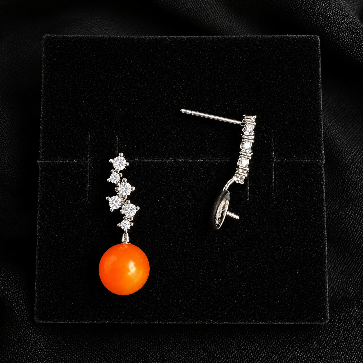 Vine Pearl Drop Stud Earrings