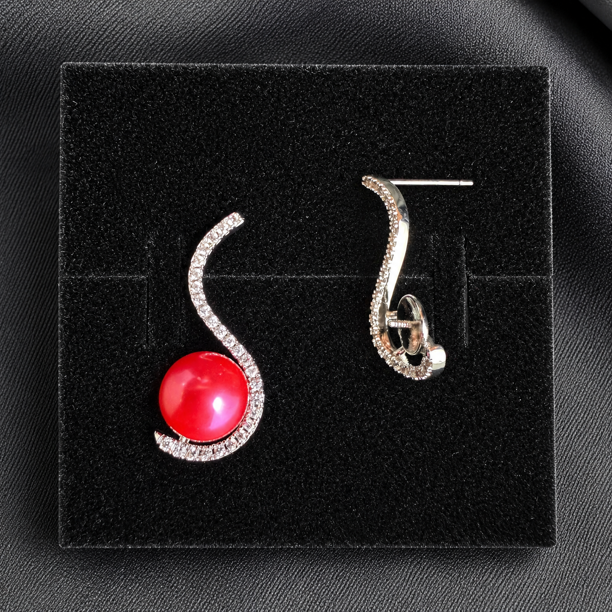 S Curl Drop Stud Earrings