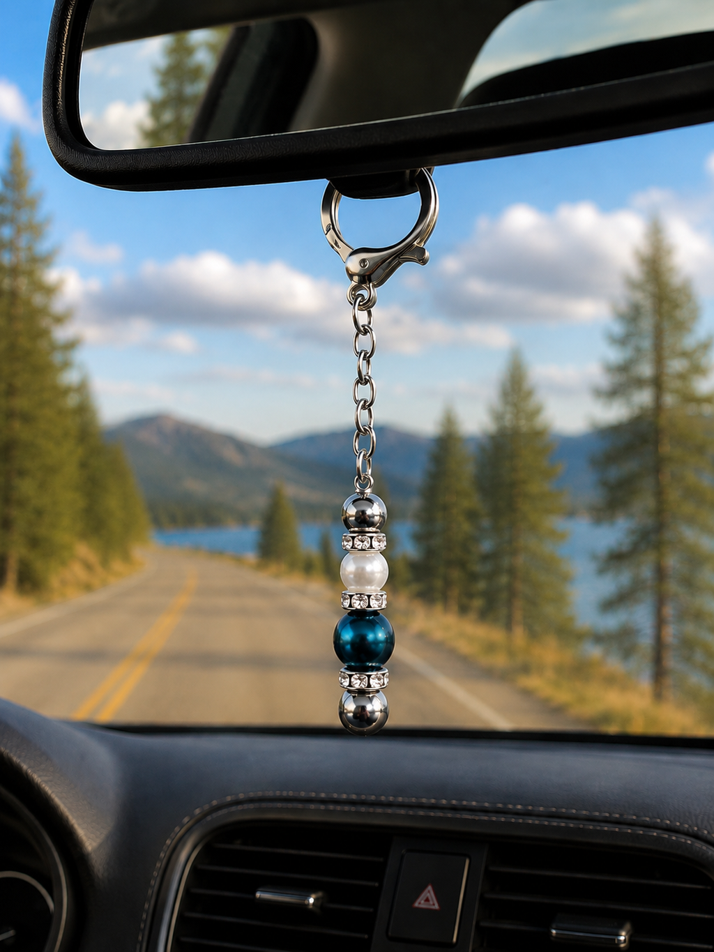 Edison and Round Keychain/Rearview Mirror Hang