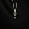 Simple Teardrop Sparkle Drop Pearl Pendant