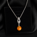 Simple Teardrop Sparkle Drop Pearl Pendant