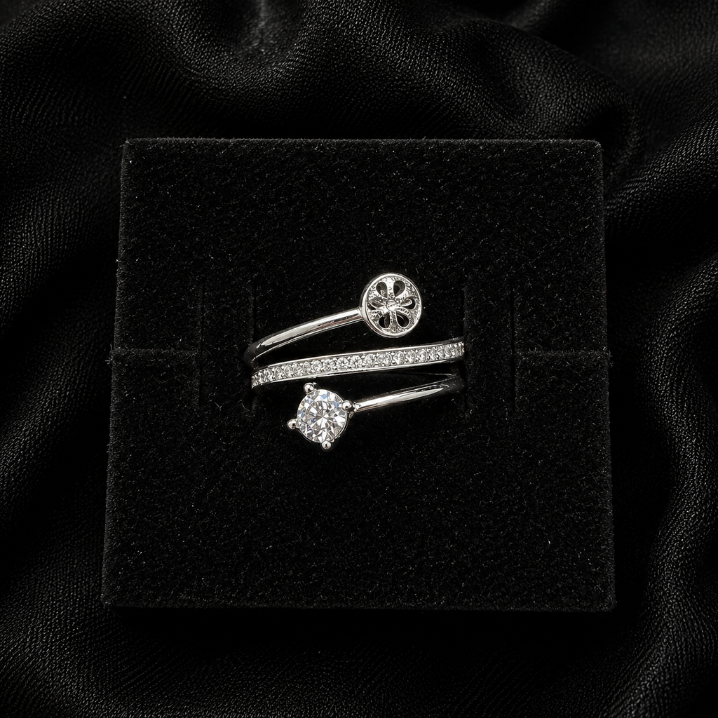 Triple Band Sparkle Ring