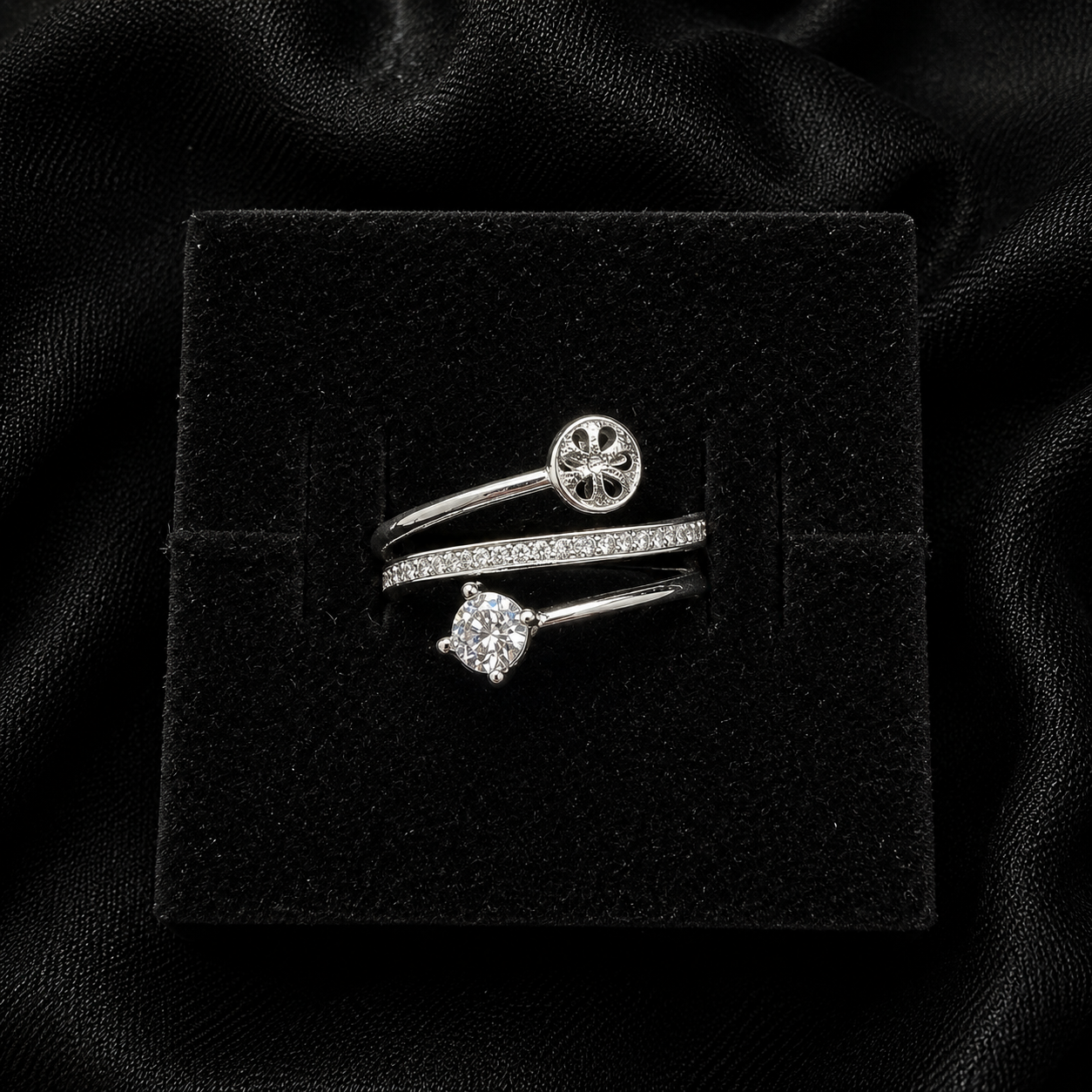 Triple Band Sparkle Ring