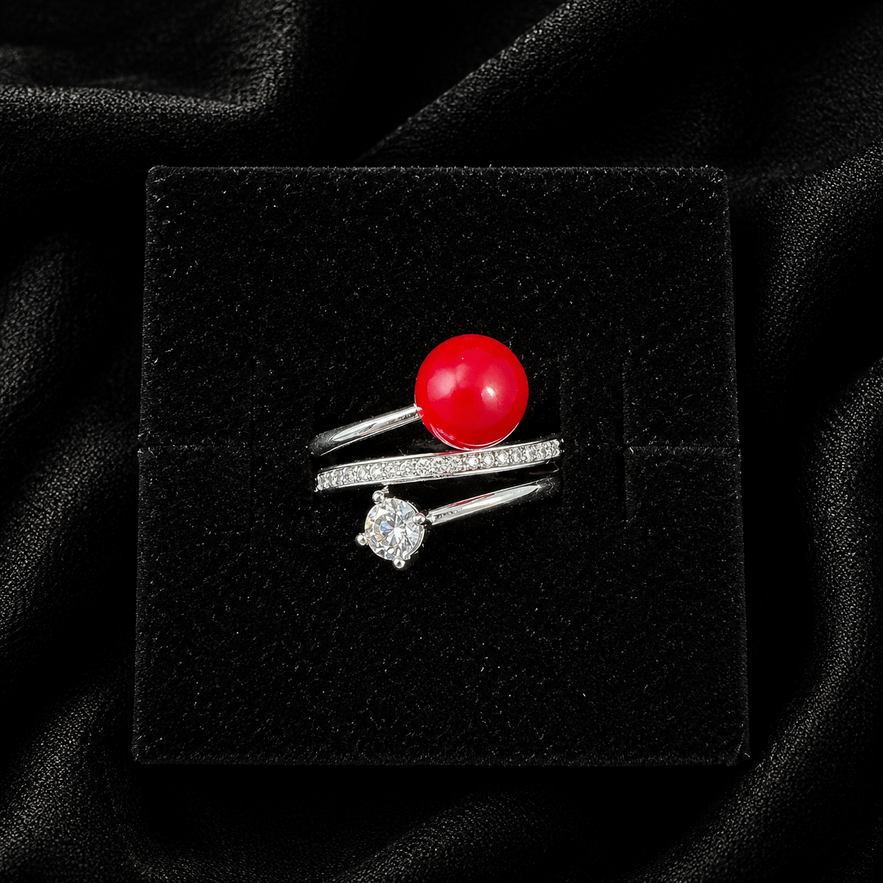 Triple Band Sparkle Ring