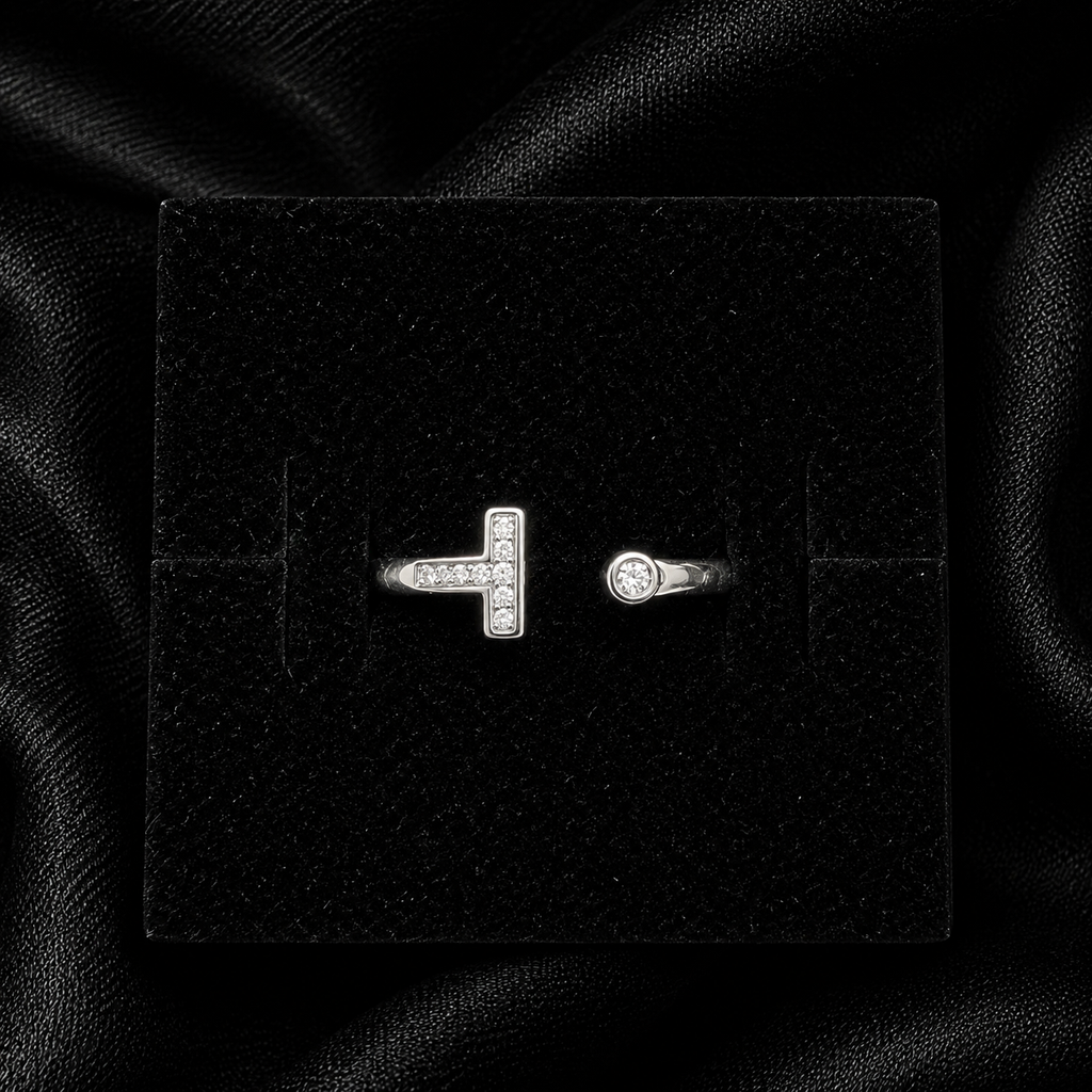 Simple T Sparkle Ring