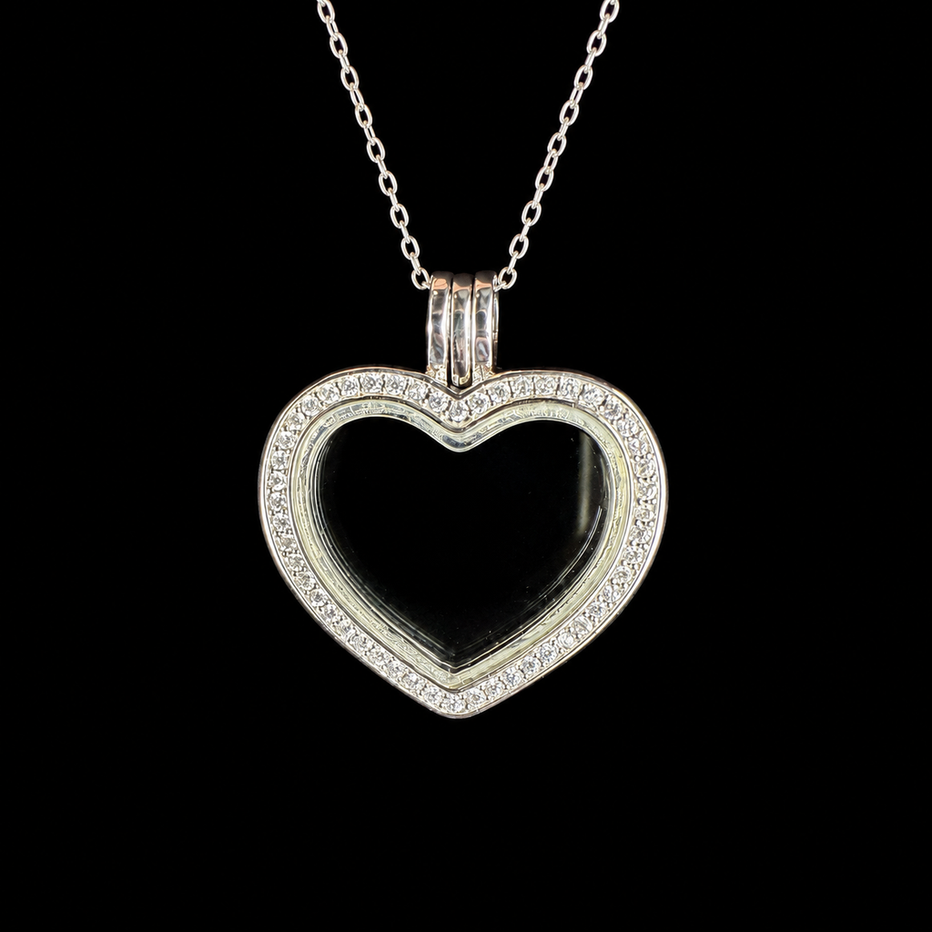 Large Heart Sparkle Locket for Mini Pearls
