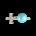 Shimmer Cross Pearl Ring