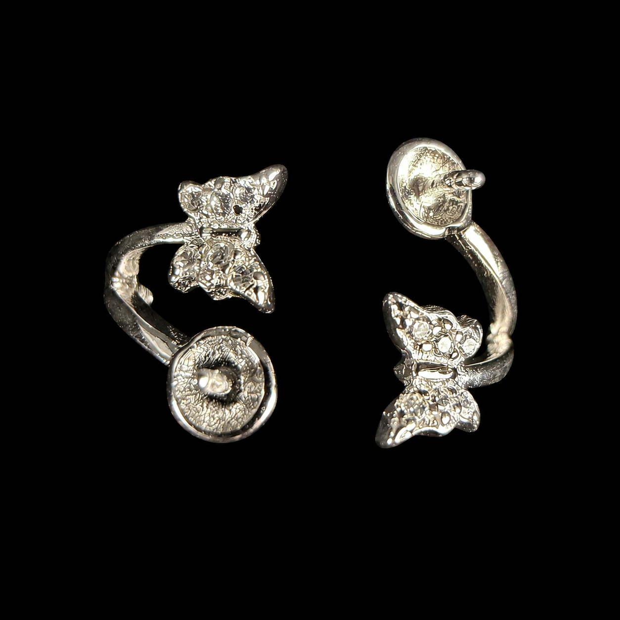 Dazzling Duo Butterfly and Pearl Ring