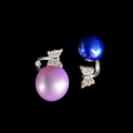 Dazzling Duo Butterfly and Pearl Ring