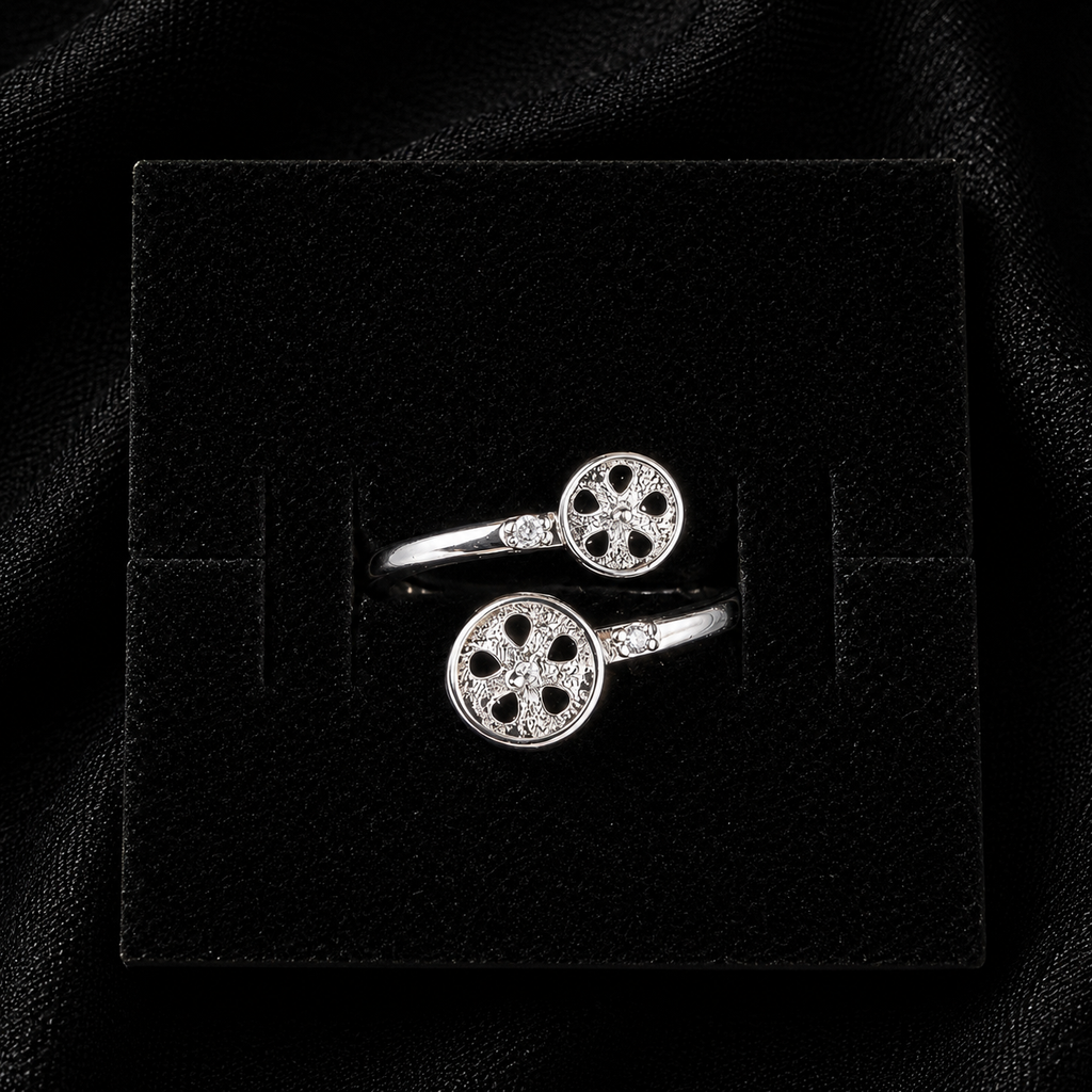 Double Pearl Simple Ring