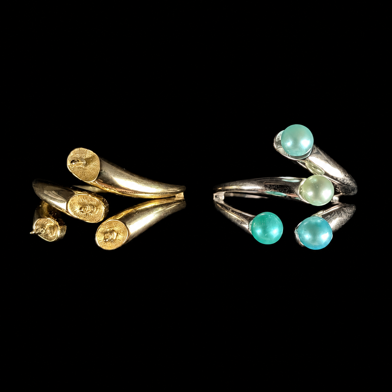 Gleaming Curve Pearl Ring