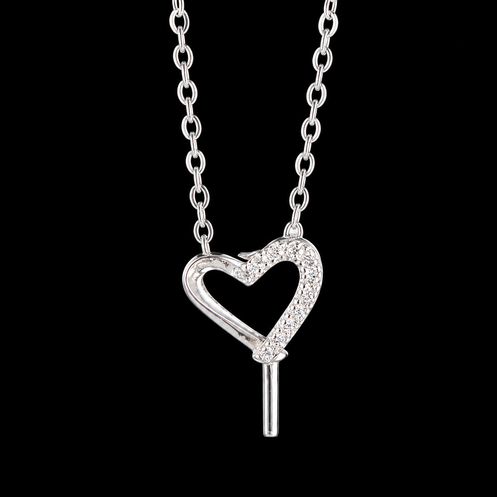 Sparkle Heart Drop Pendant