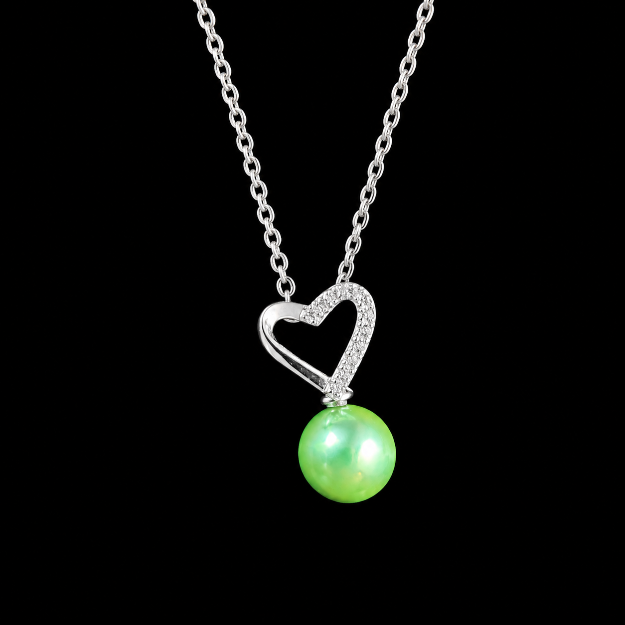 Sparkle Heart Drop Pendant