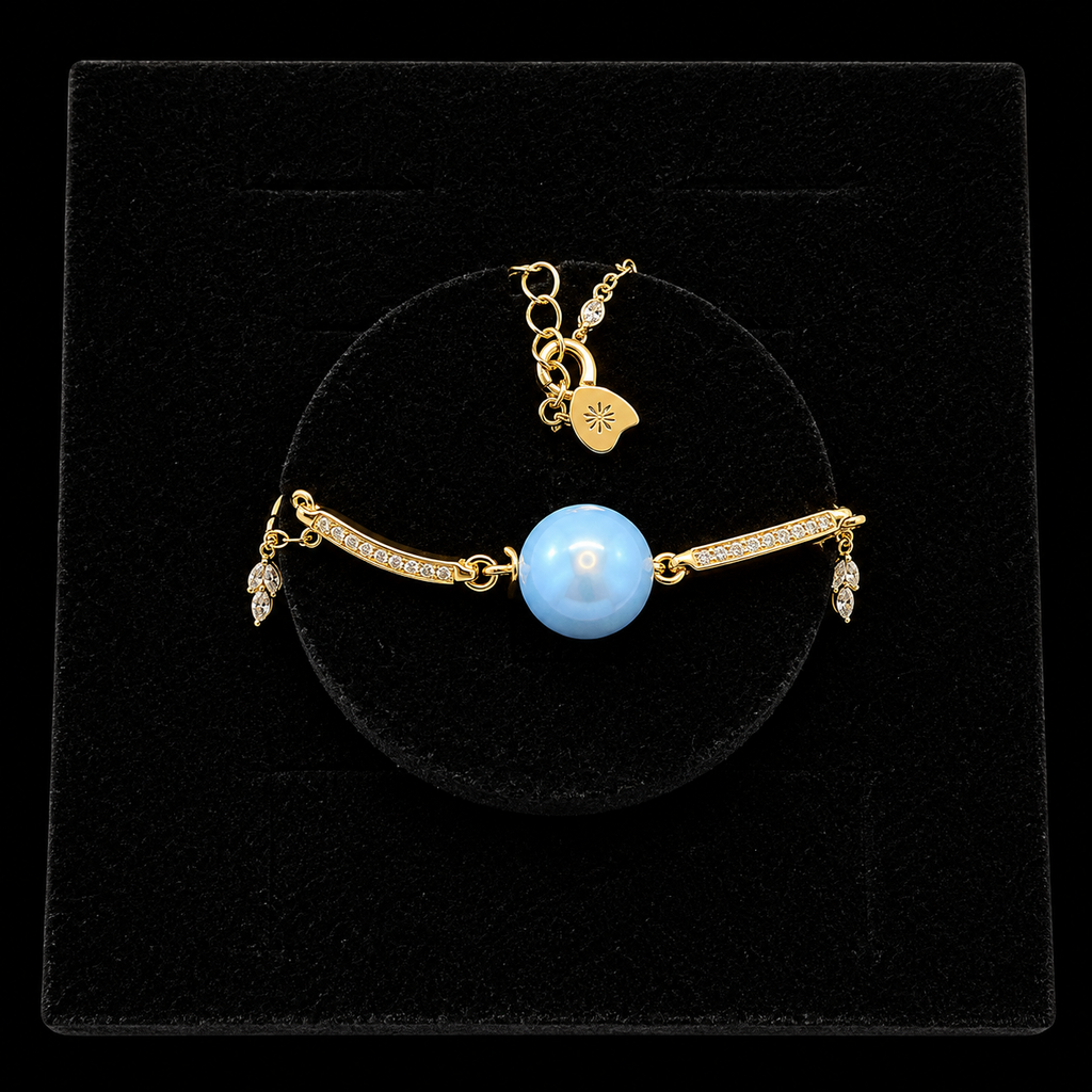 Gold Glitz Pearl Bracelet