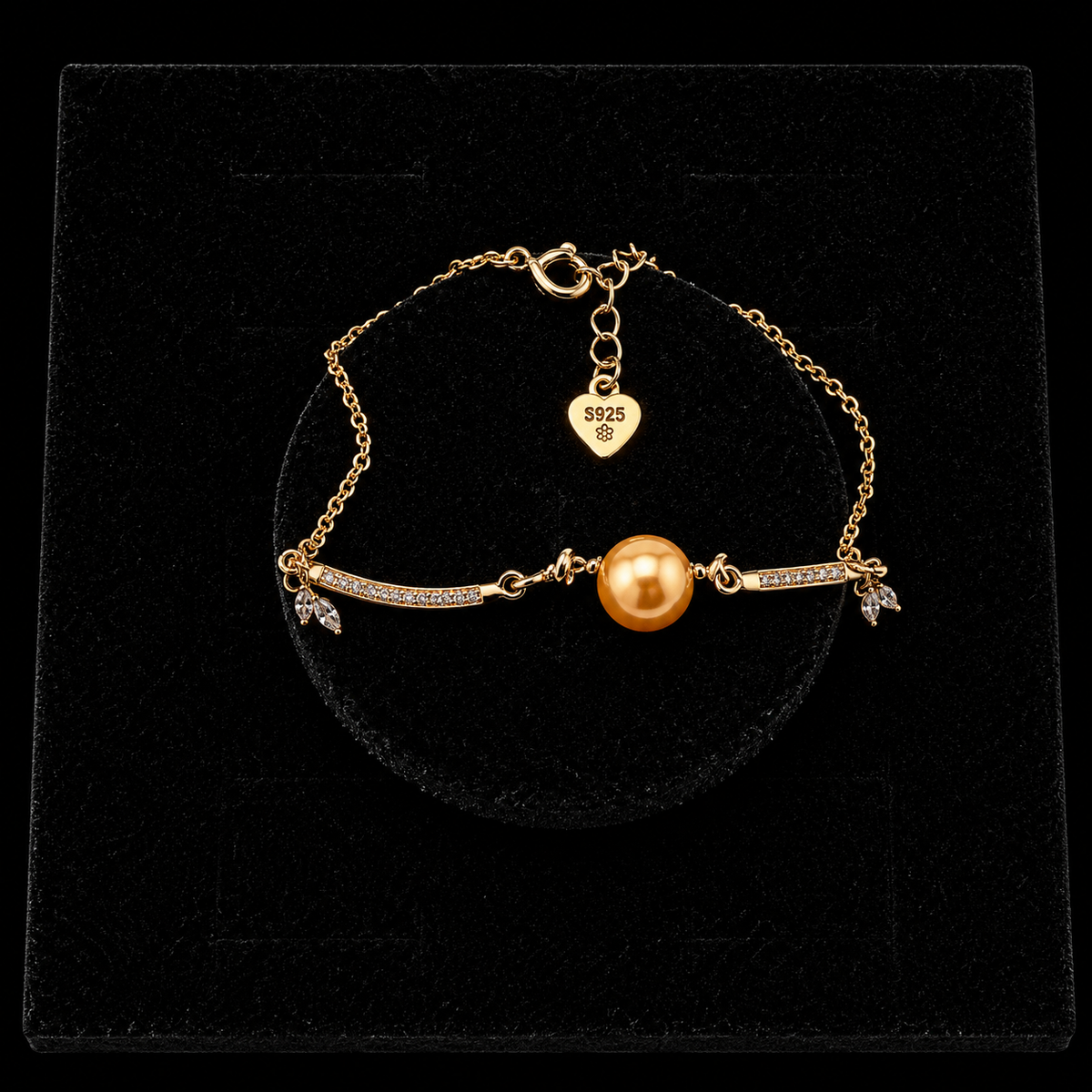 Rose Gold Glitz Pearl Bracelet