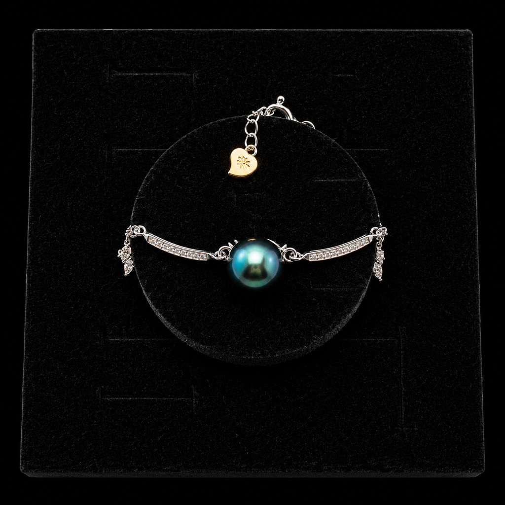 Silver Glitz Pearl Bracelet